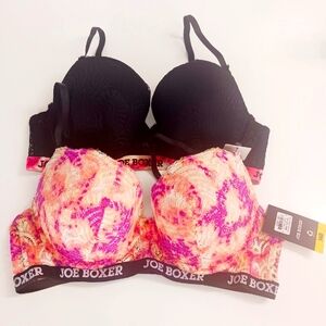 Joe Boxer set of 2 push-up bras. Size 36D NWT
